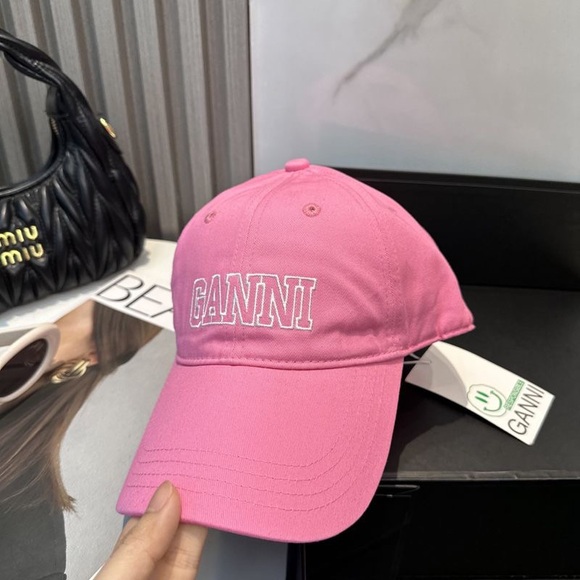 Ganni Vibrant Pink Logo Cap - Picture 6 of 6